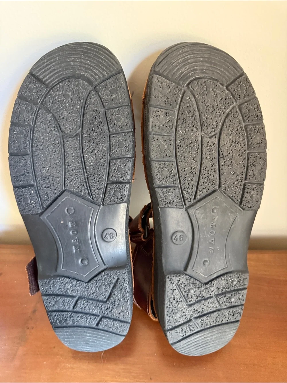 Naot Lappland Brown Leather Sandals, size 46